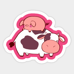 Cow and Pig Sticker